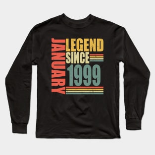 25th Birthday Legend Since January 1999 25 Years Old Long Sleeve T-Shirt